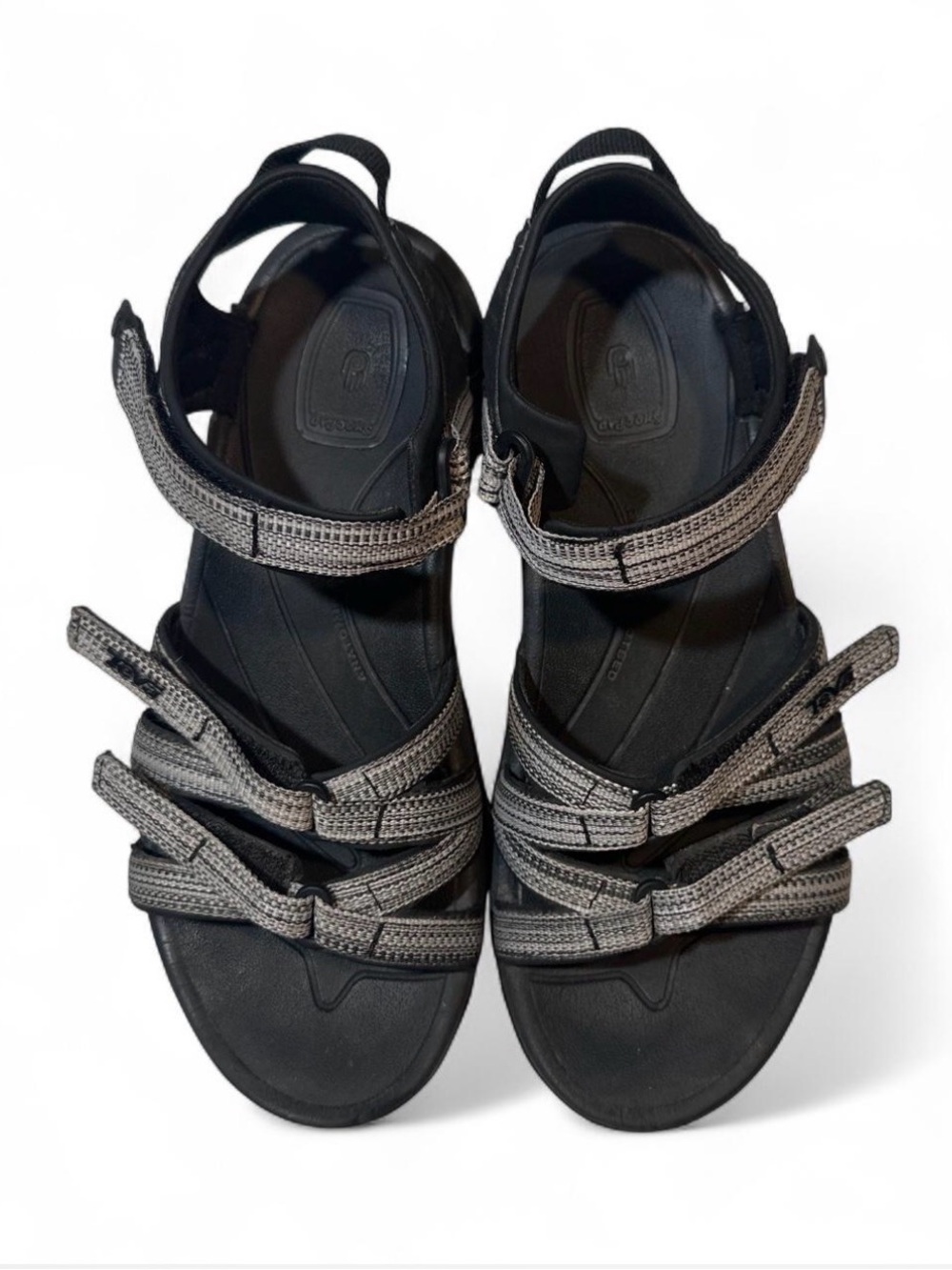 TEVA TIRRA BLACK/WHITE MULTI
WALKING HIKING SPORT WOMEN'S SANDALS SIZE US 8
GUC